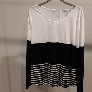 Black and white with lace accent top